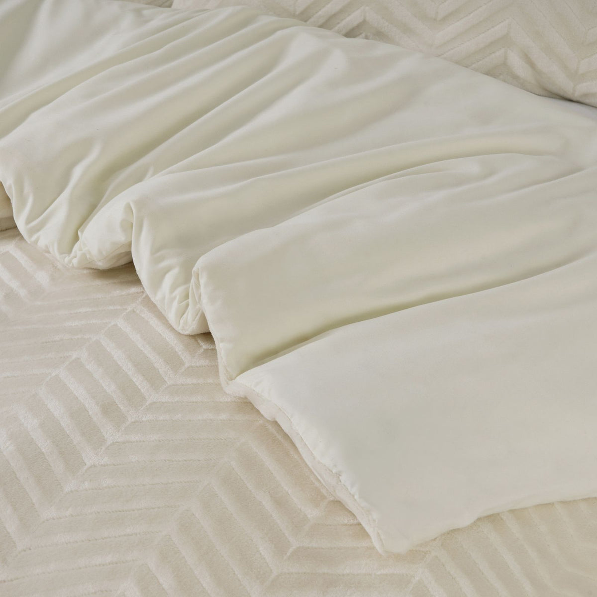 Dekbedovertrek Chevron Teddy Créme