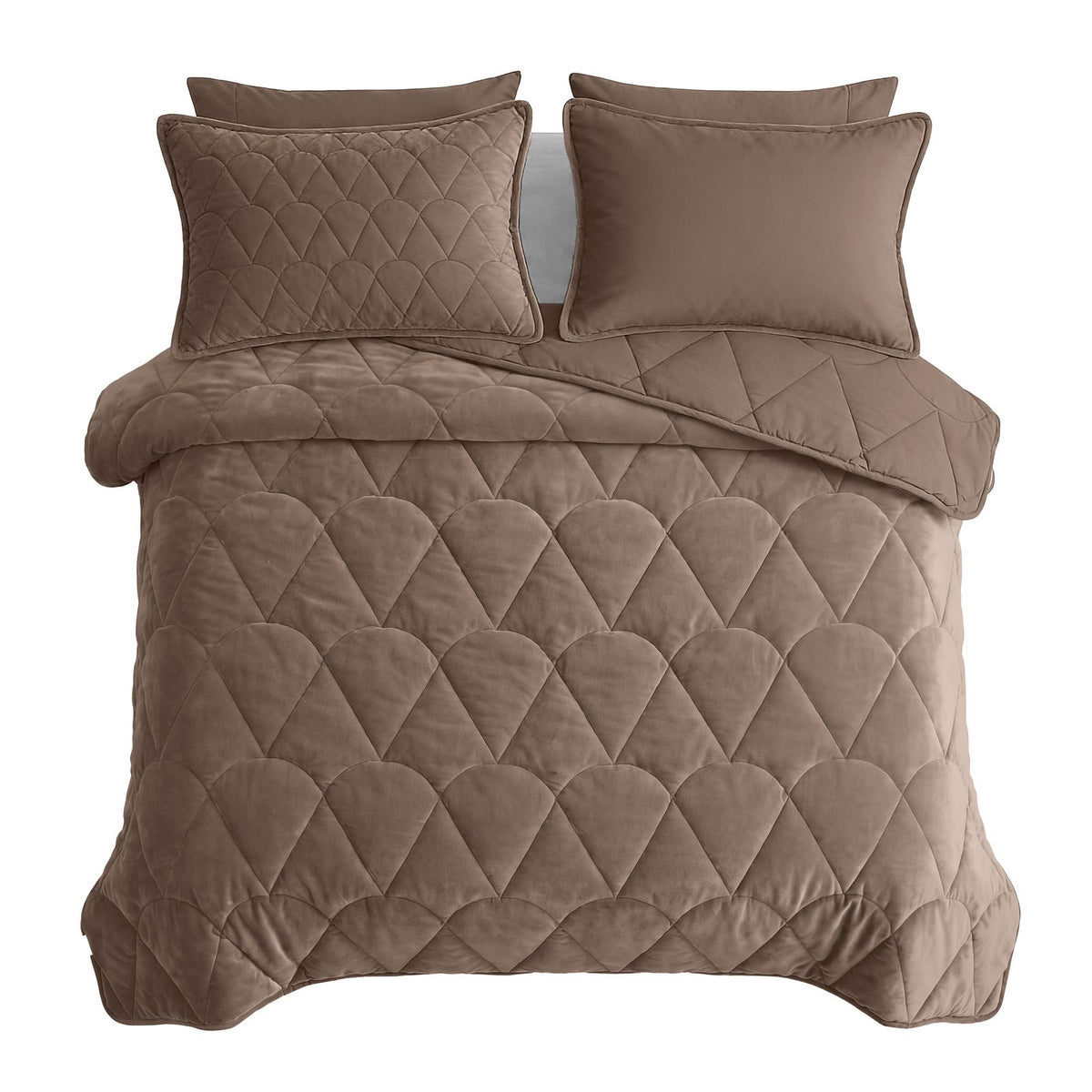 Lazy Dekbed Velvet Taupe/Bruin Met Kussenslopen