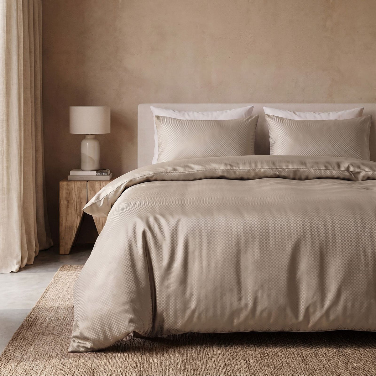 Dekbedovertrek Satin Point Taupe