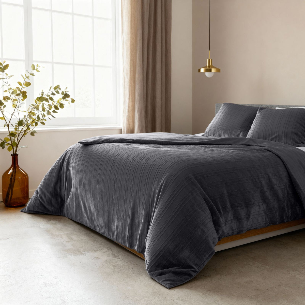 Dekbedovertrek Velvet Lining Zwart