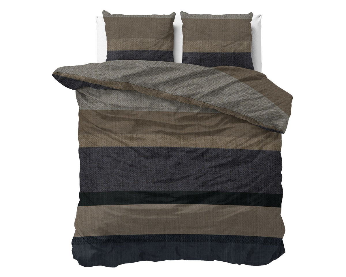 Dekbedovertrek Ravon Taupe/Antraciet