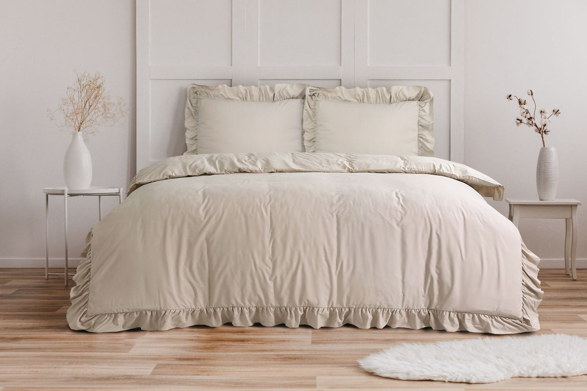 Dekbedovertrek Ruffles Taupe