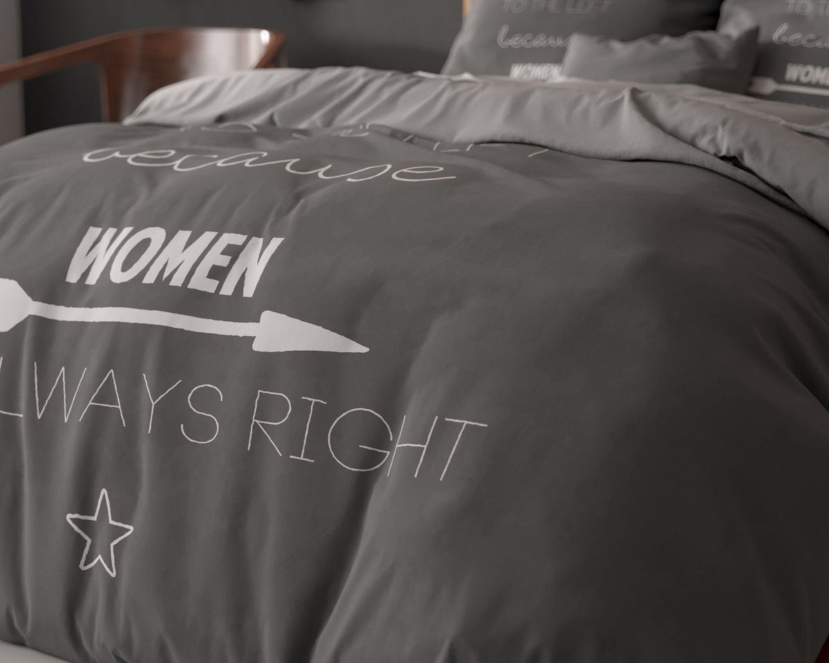 Dekbedovertrek Women Always Right Antraciet