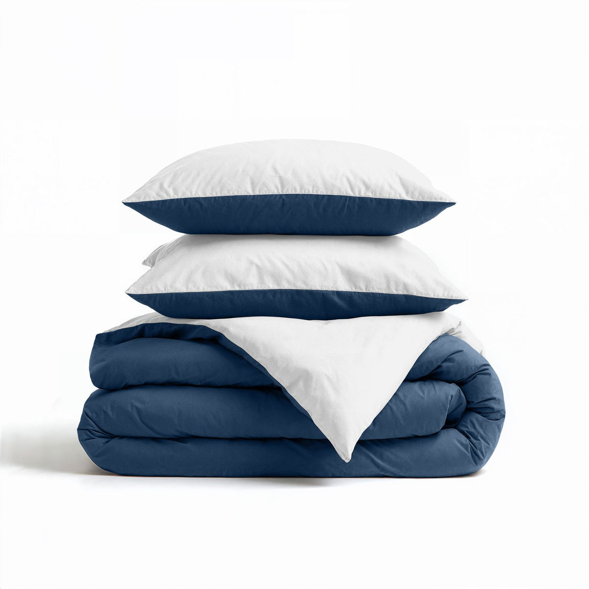 Dekbedovertrek Twin Face Navy/Wit
