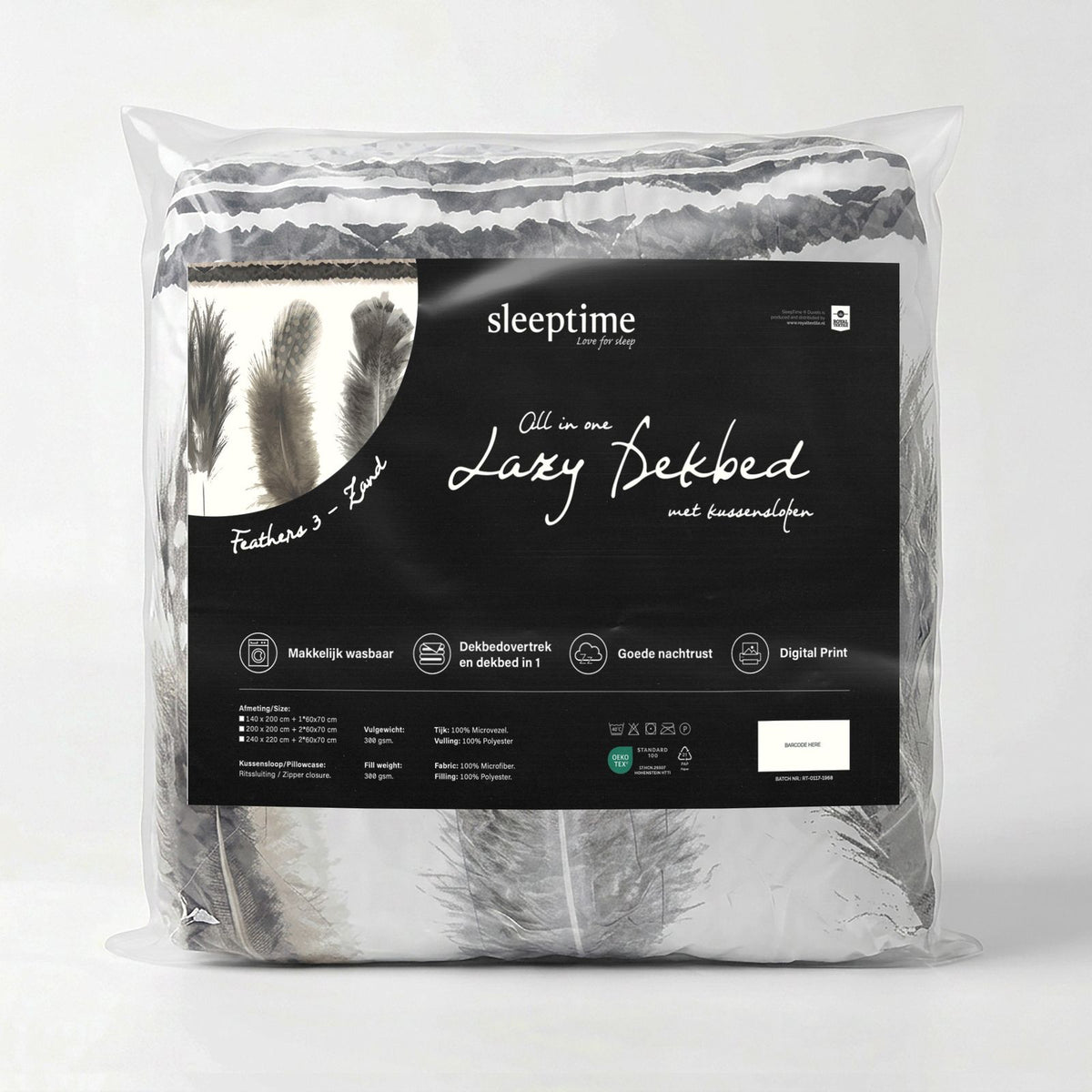 Lazy Dekbed Feathers 3 Zand Met Kussenslopen