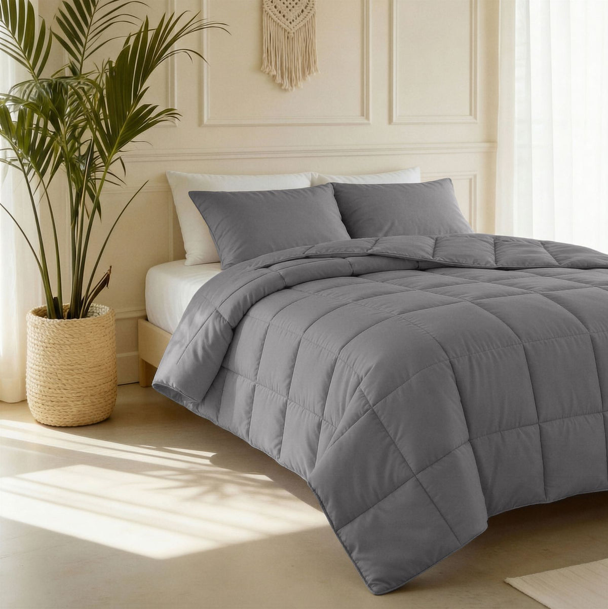 Lazy Dekbed Percale Antraciet