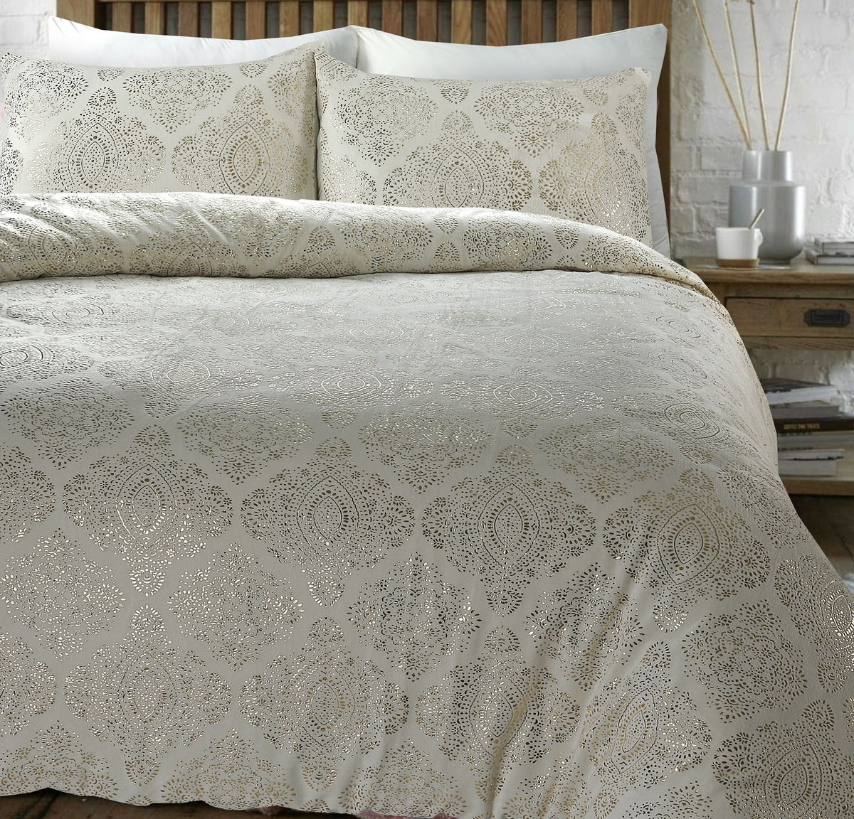 Dekbedovertrek Glamour Flanel Art Foil Creme