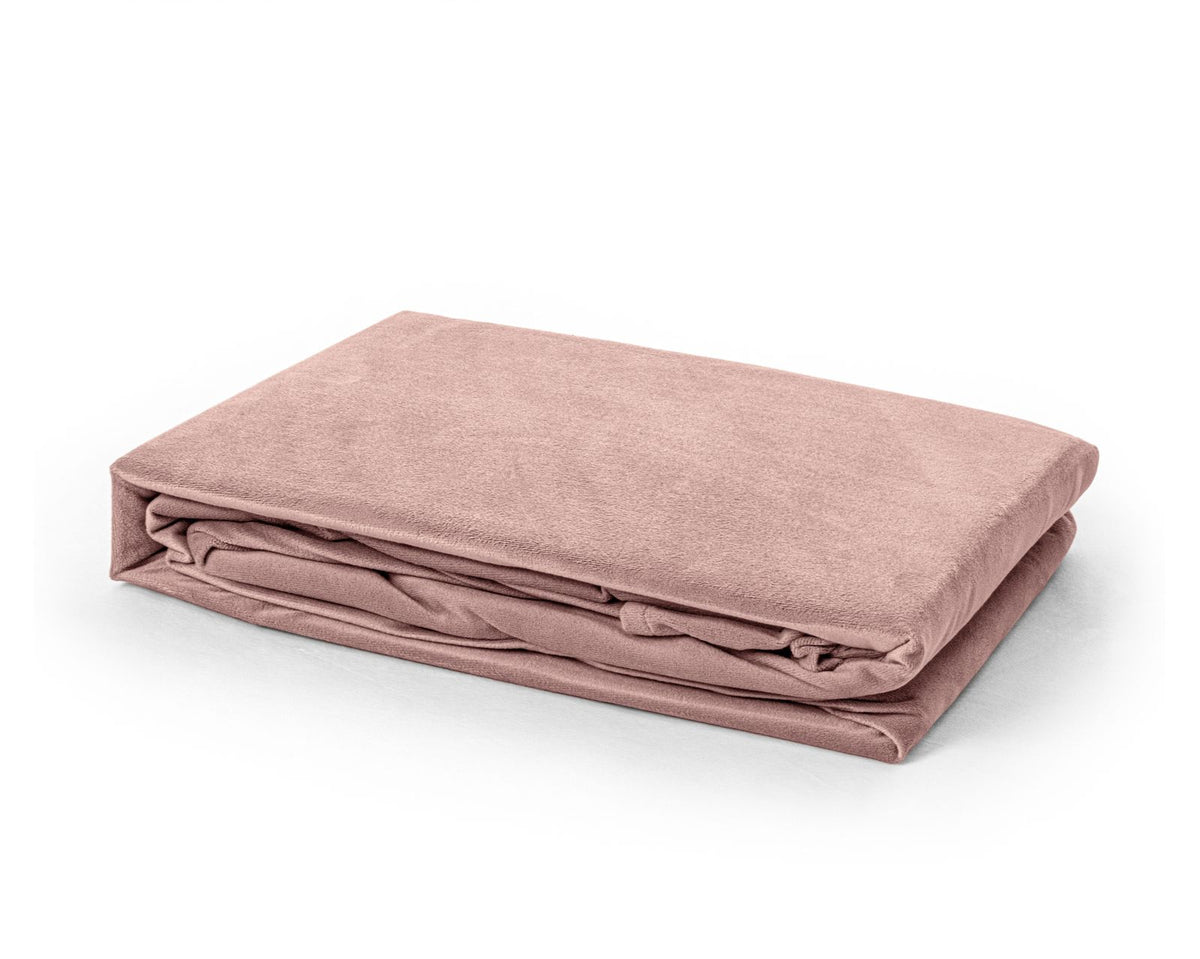 Velvet hoeslaken Oud Roze