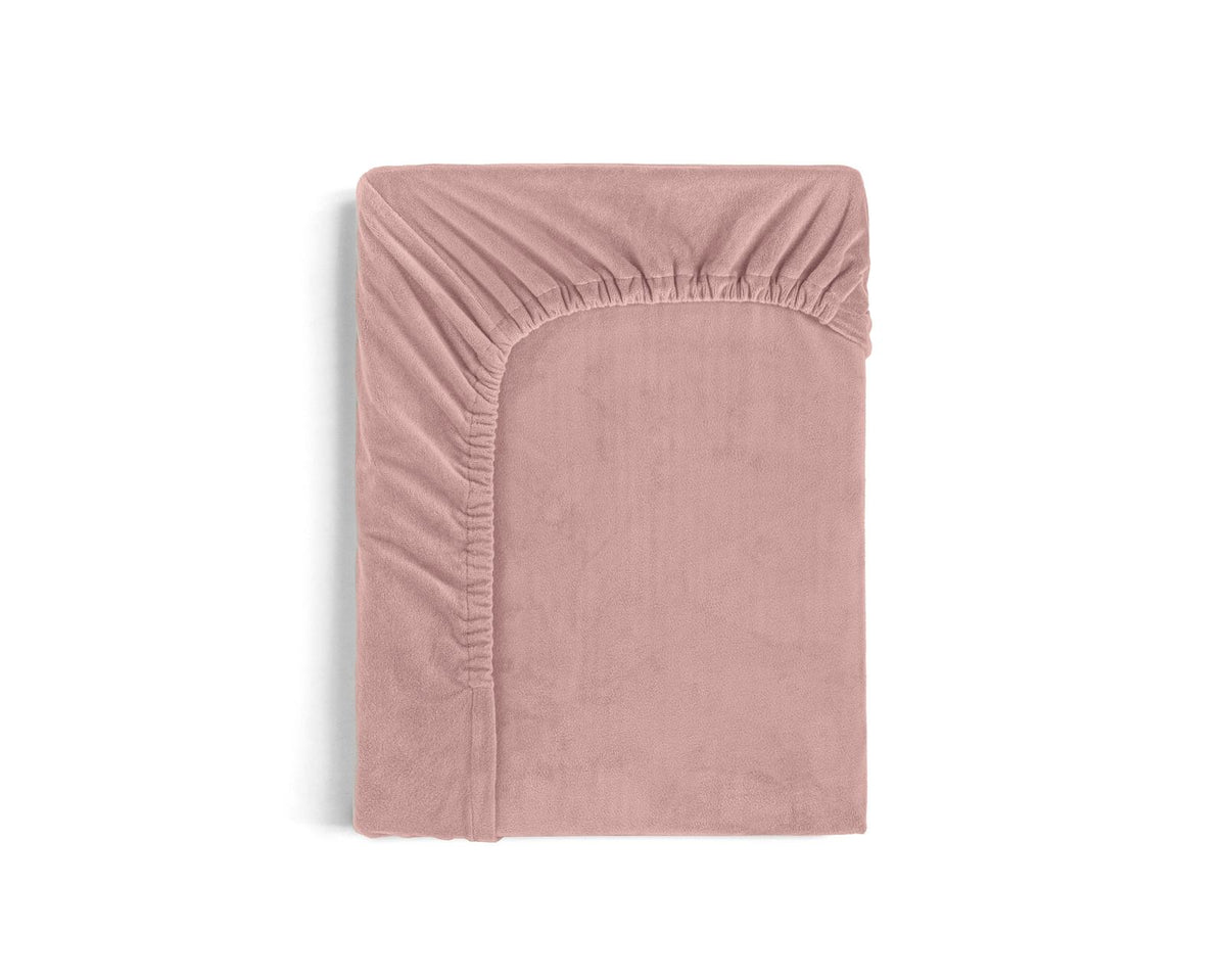 Velvet hoeslaken Oud Roze