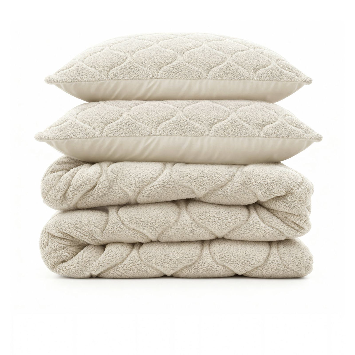 Lazy Dekbed Teddy Beige Met Kussenslopen