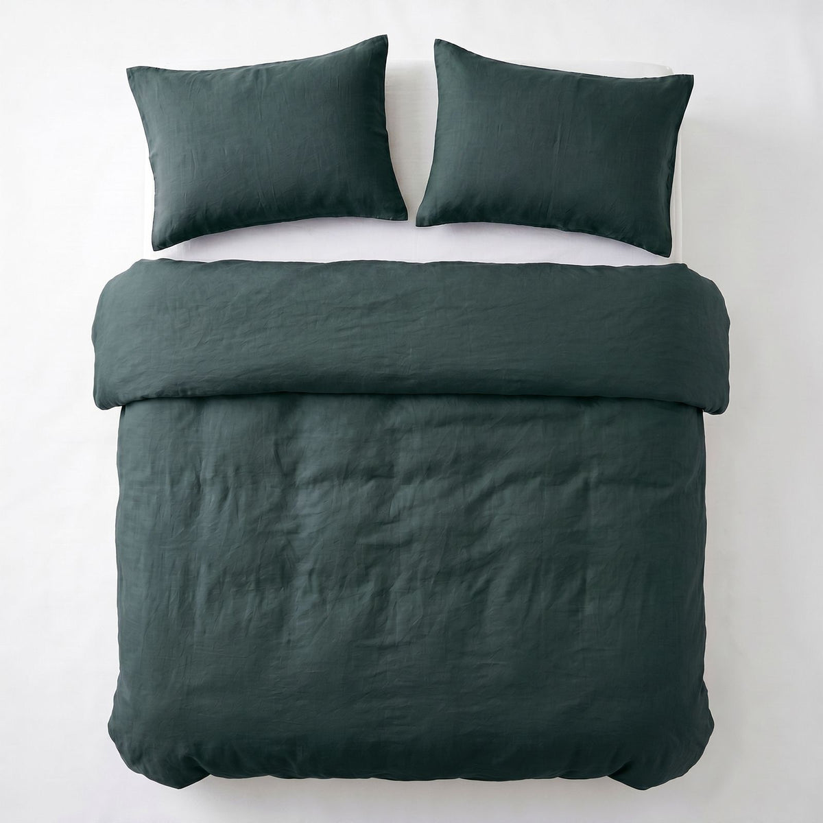 Dekbedovertrek Stone Washed Donker Groen