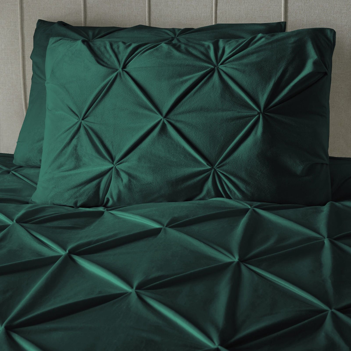 Dekbedovertrek Velvet Pintuck Groen