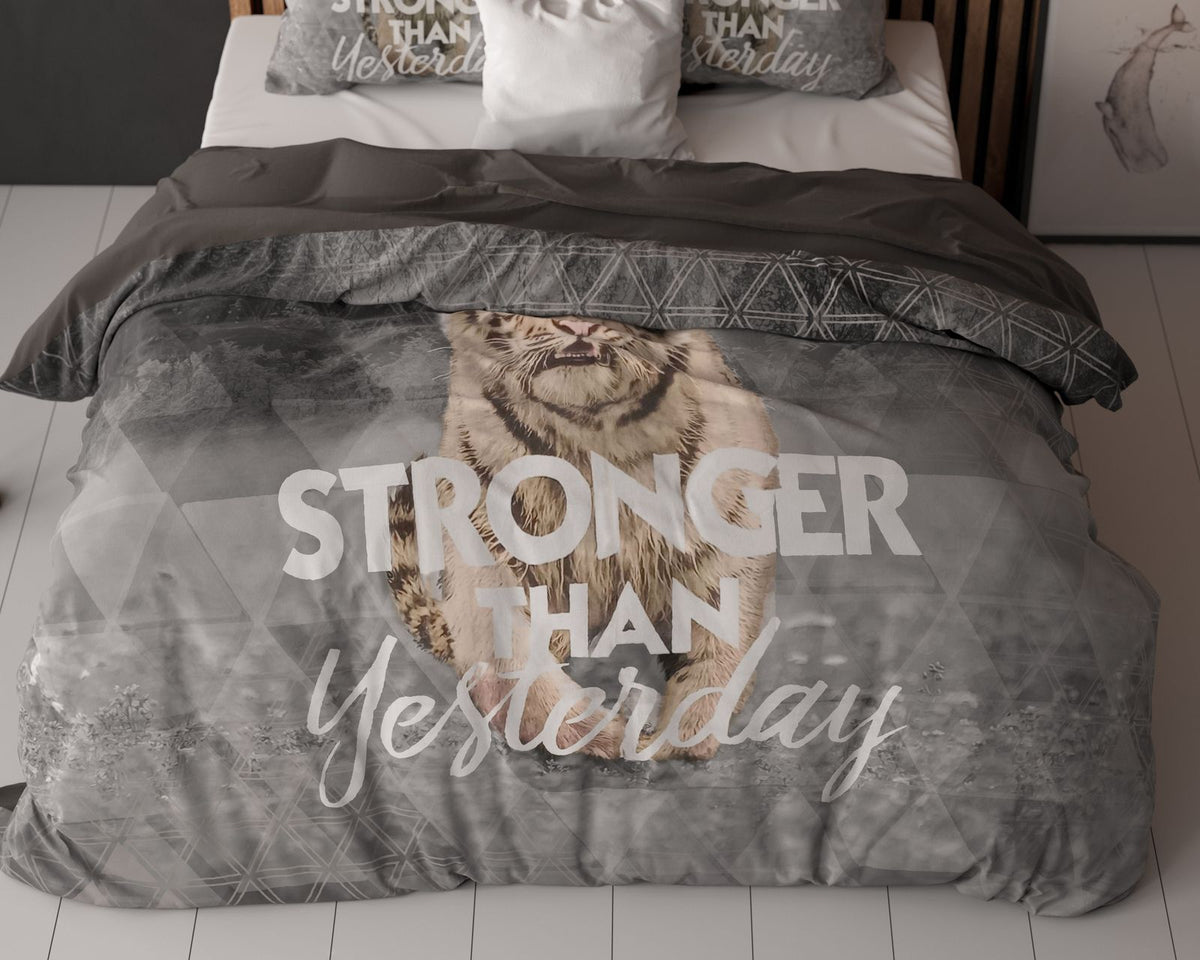 Dekbedovertrek Stronger Grijs
