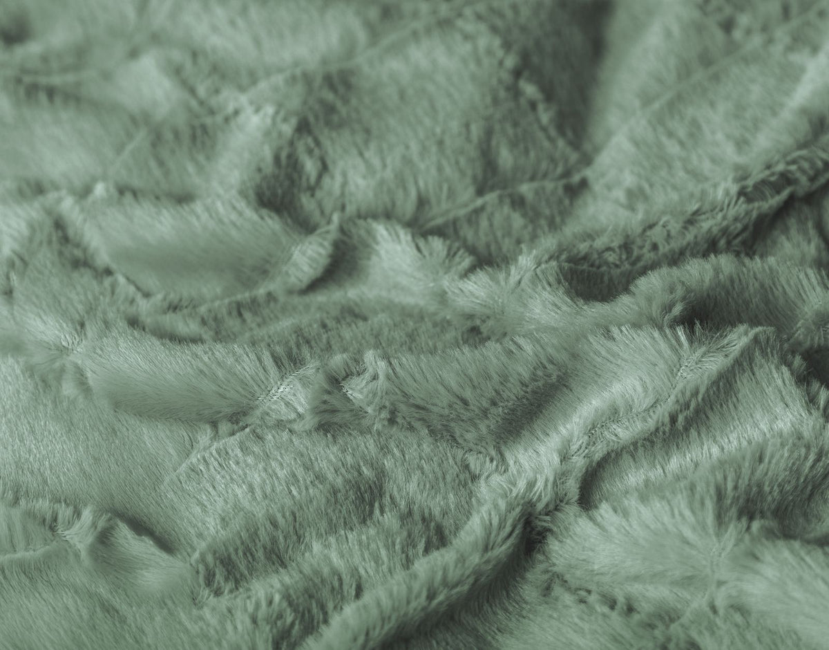 Dekbedovertrek Faux Fur Check Donker Groen