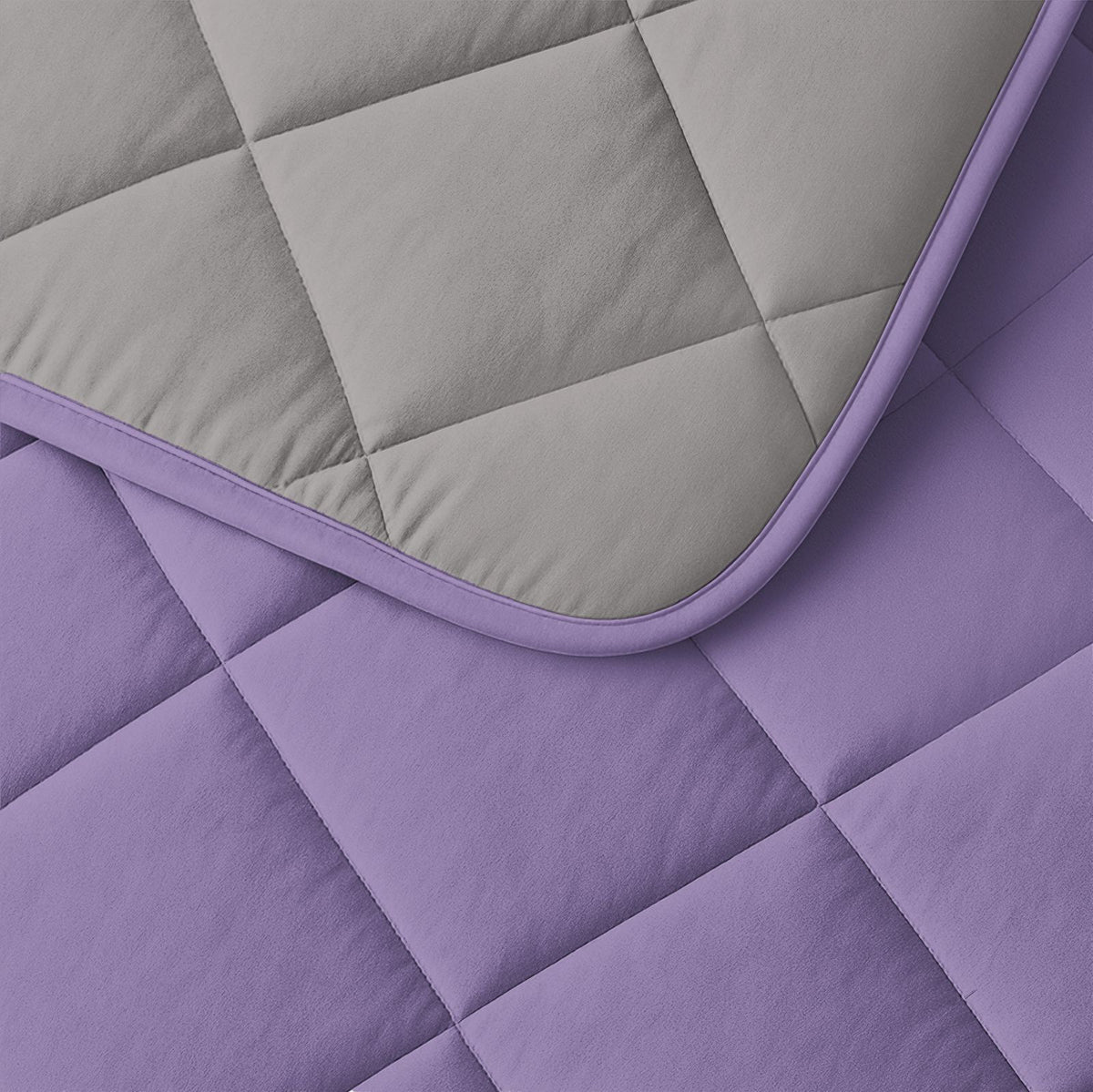 Lazy Dekbed Uni Lavendel - Taupe/Grijs Met Kussenslopen