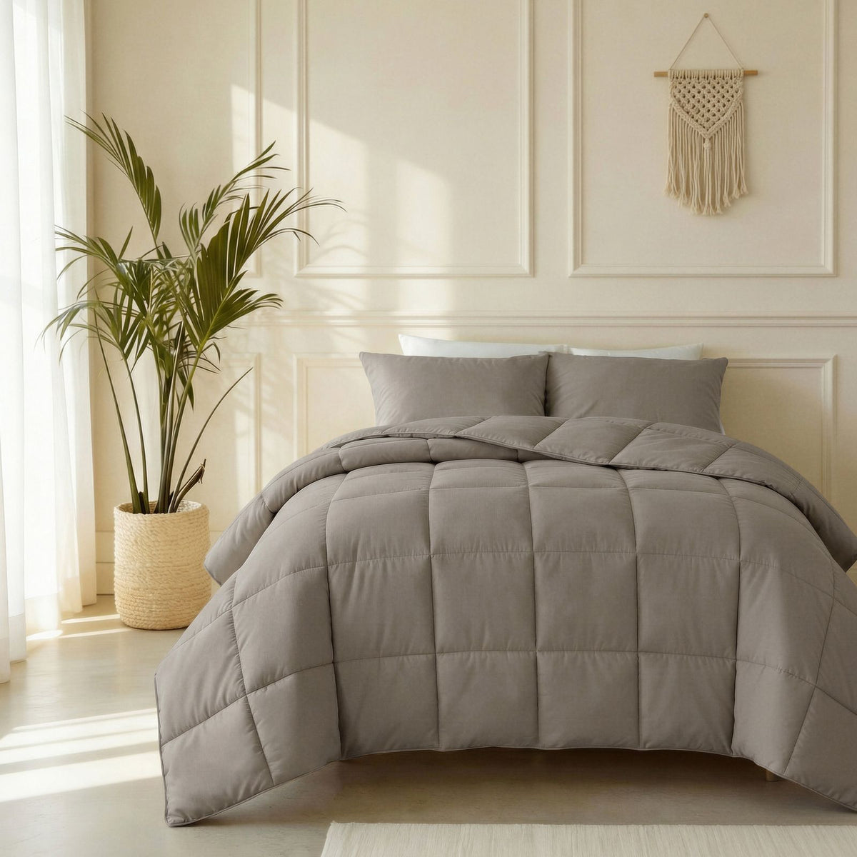 Lazy Dekbed Percale Taupe Bruin