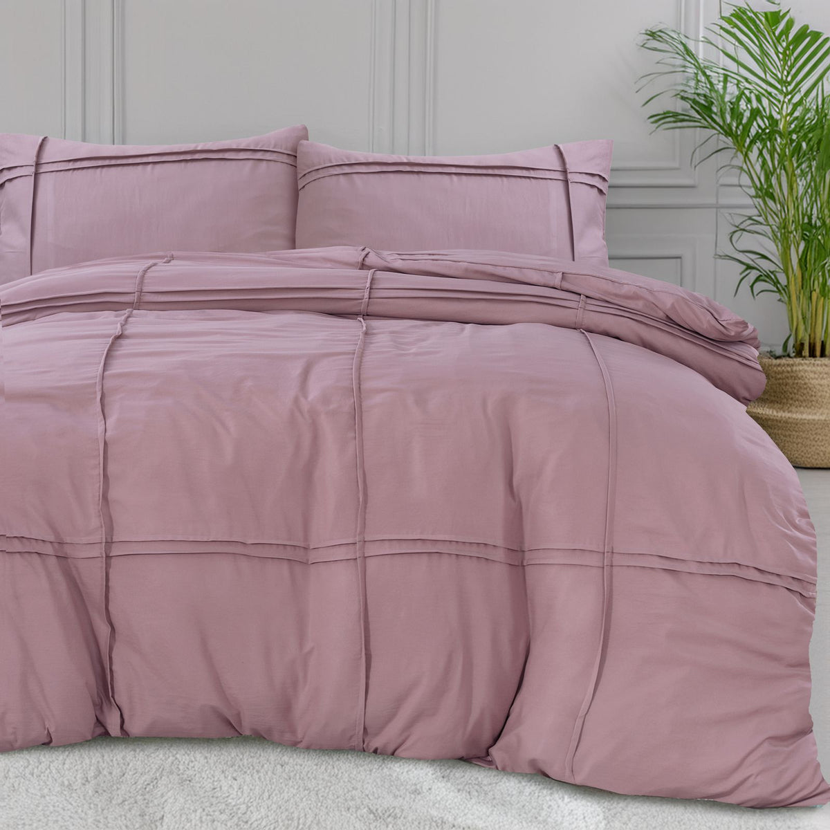 Dekbedovertrek Washed Tufted Oud Roze