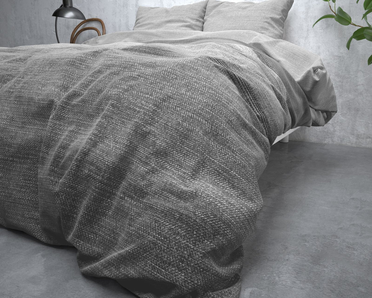 Dekbedovertrek Flanel Stone Stripe Grijs