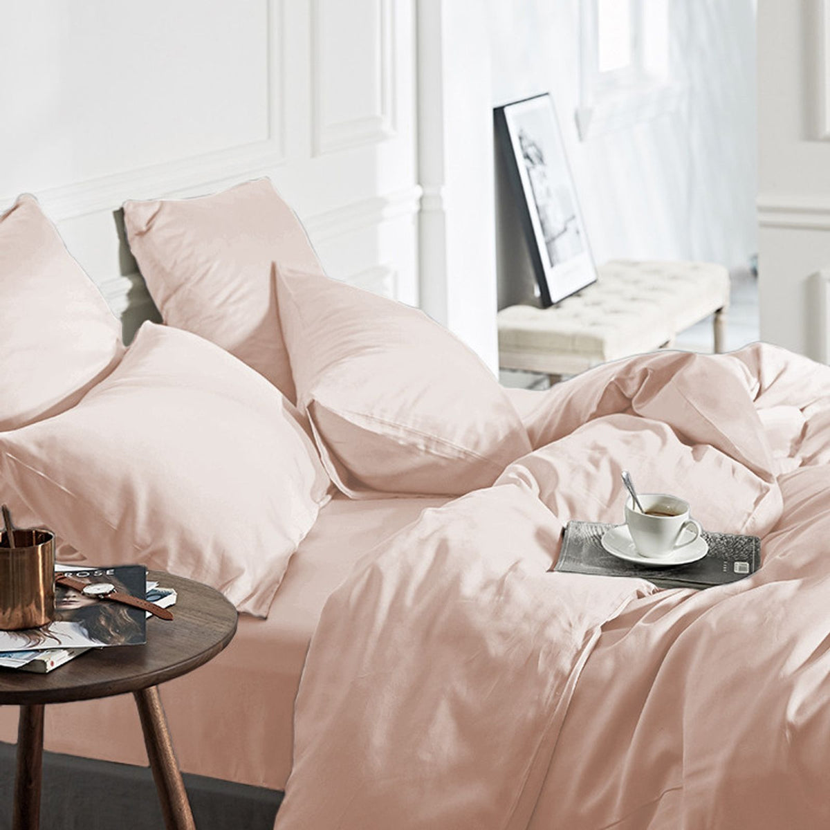Dekbedovertrek 100% Bamboo Blush Roze