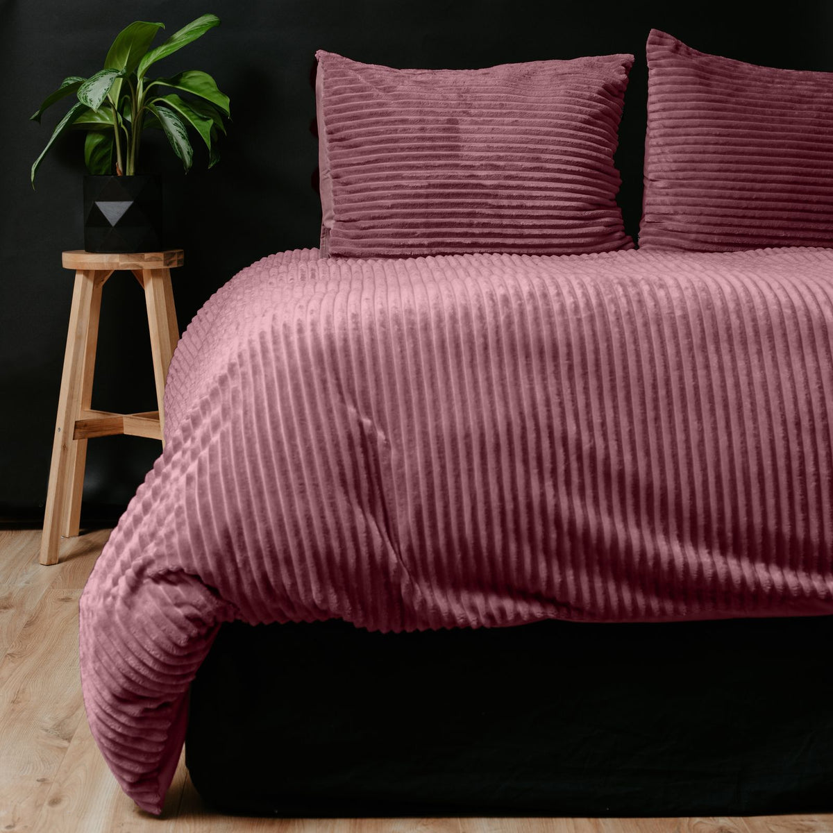 Dekbedovertrek Rib Teddy Oud Roze