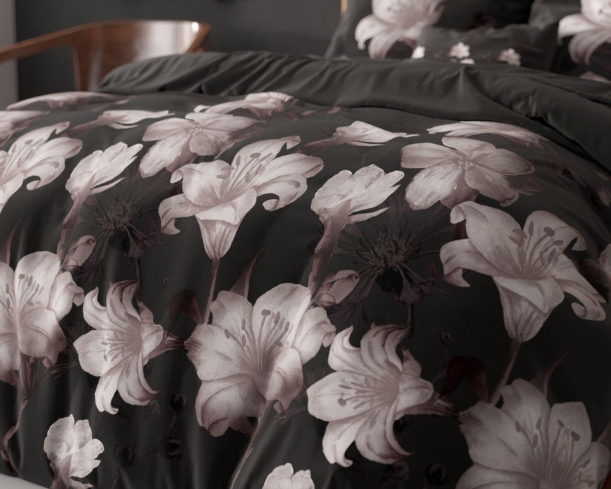 Dekbedovertrek Dark Flower Zwart