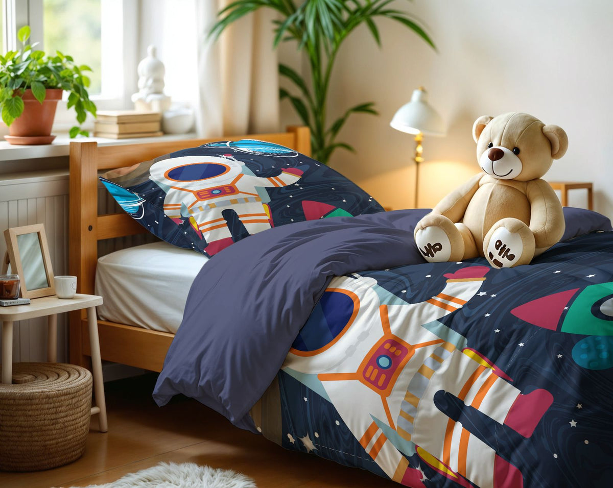 Dekbedovertrek Space man 2 Blauw