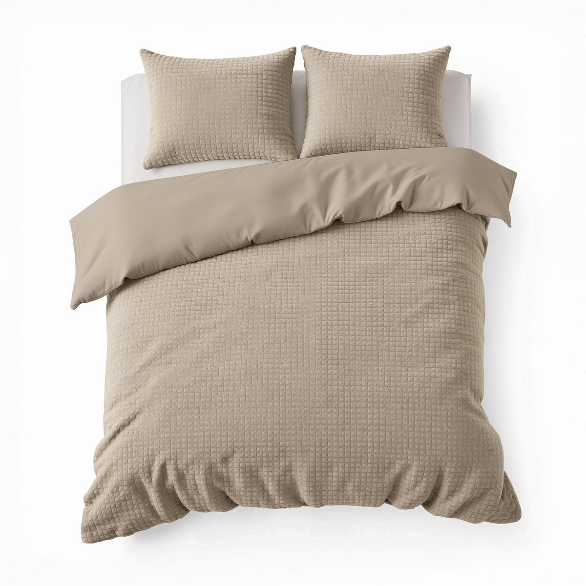 Dekbedovertrek Check Teddy Taupe