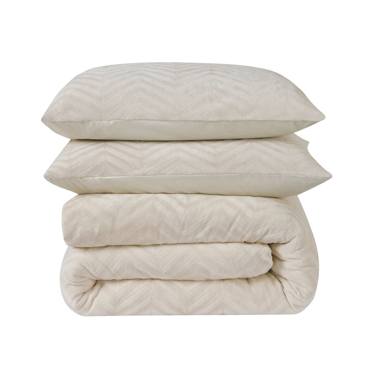 Dekbedovertrek Chevron Teddy Créme