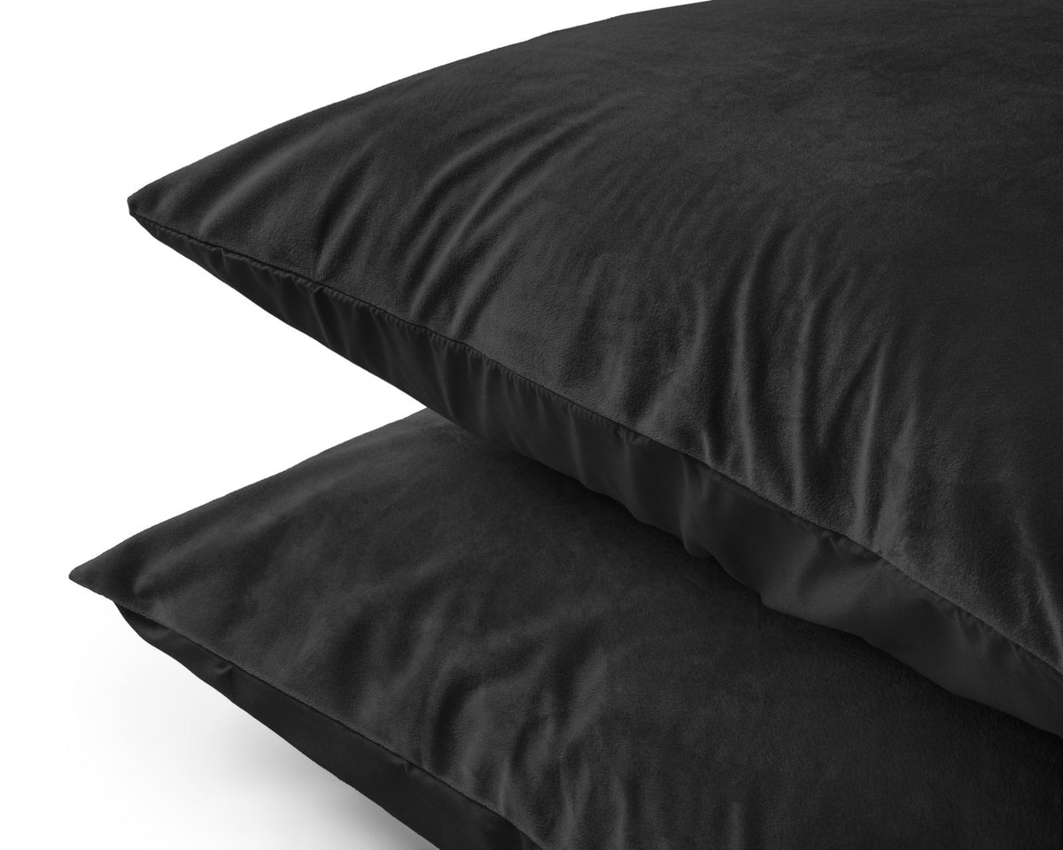 Velvet 2 in 1 kussenslopen Zwart