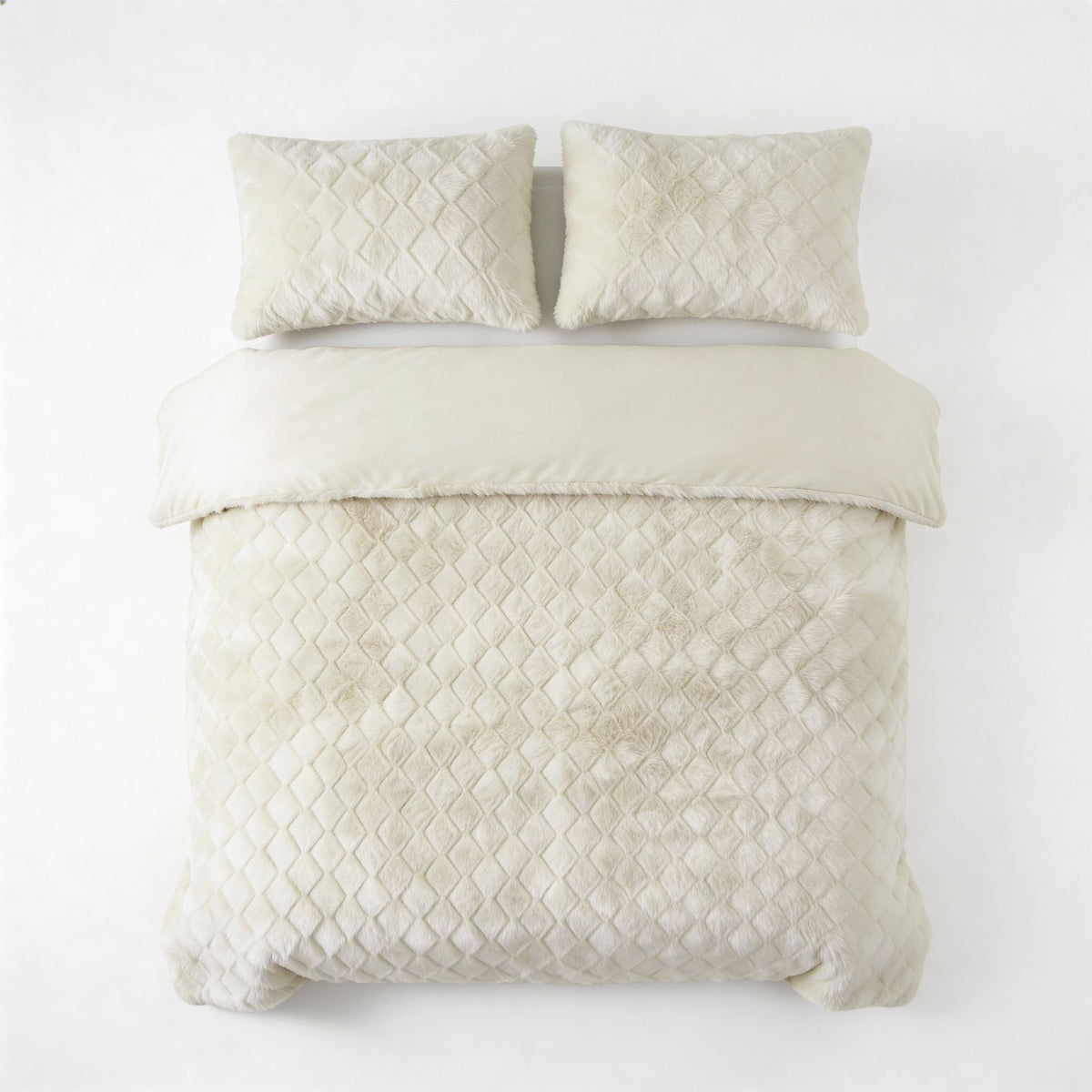 Dekbedovertrek Faux Fur Syon Crème