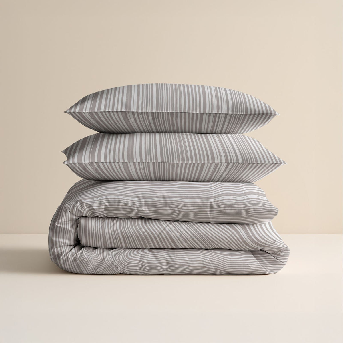 Dekbedovertrek Pinstripe Taupe