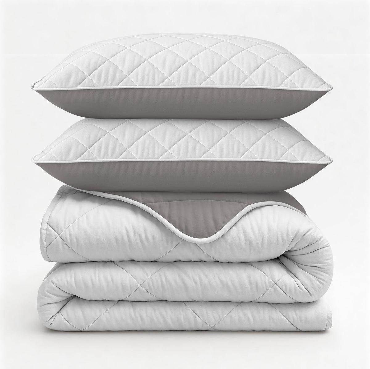 Lazy Dekbed Uni Beige - Taupe/Grijs Met Kussenslopen