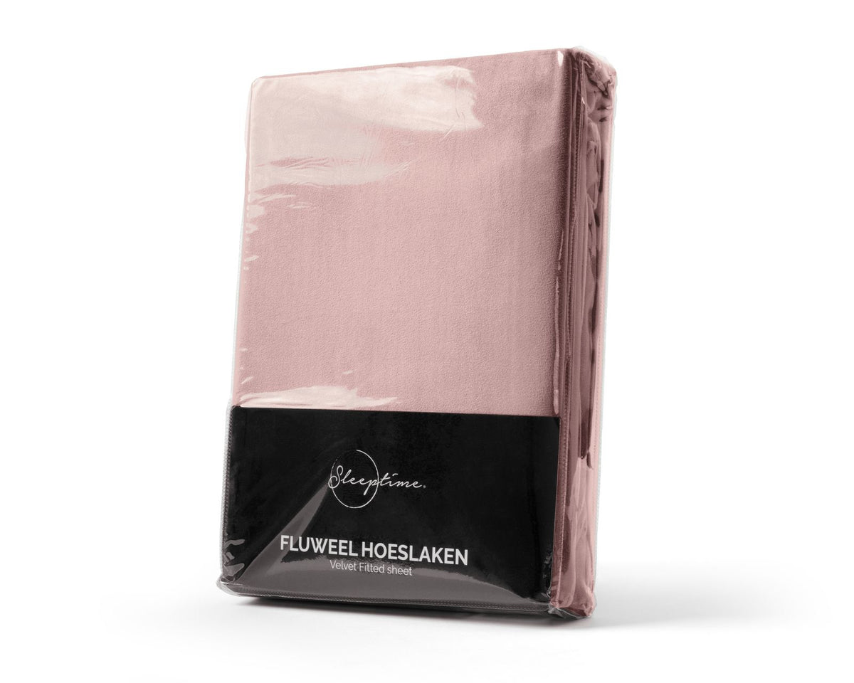 Velvet hoeslaken Oud Roze