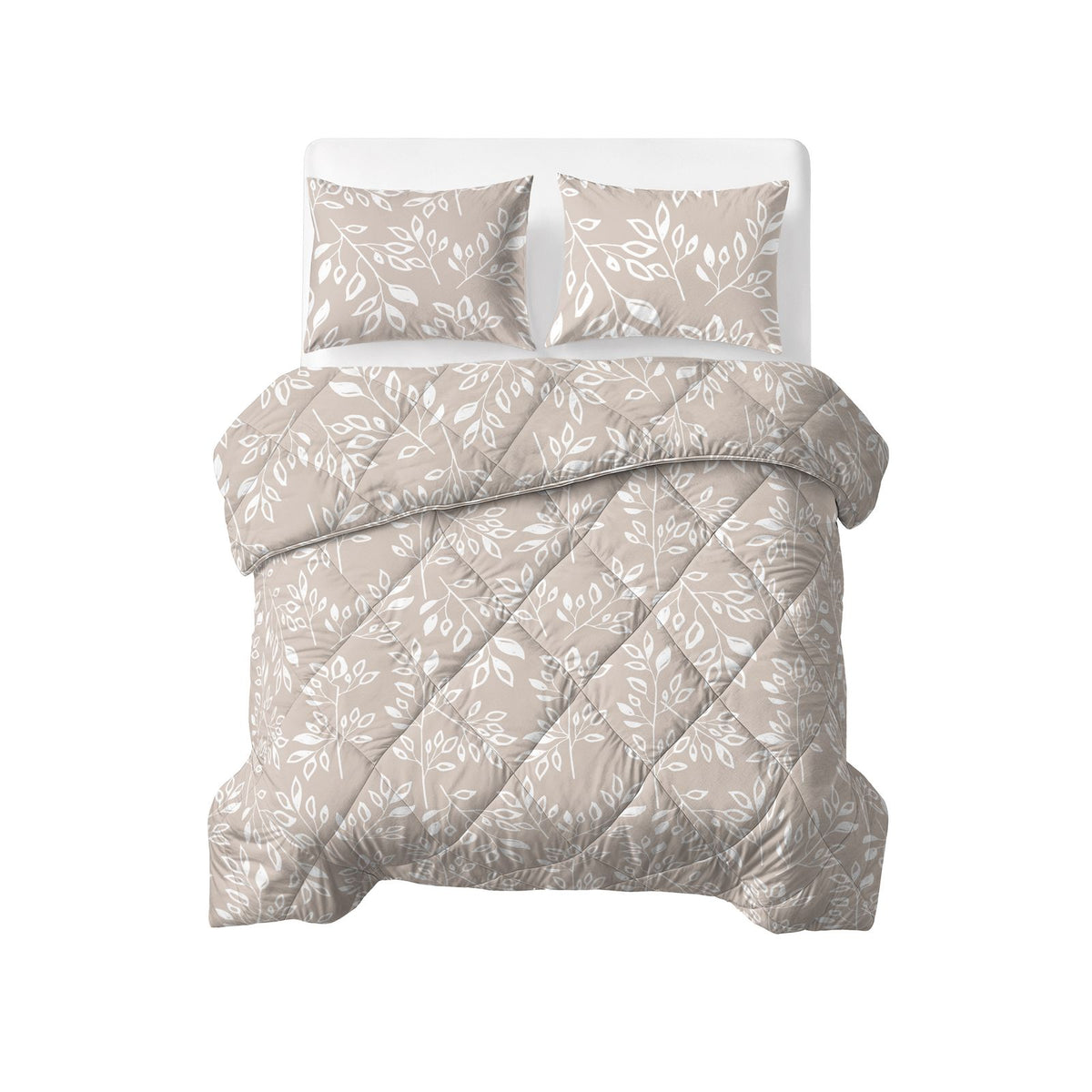 Neva Lazy Dekbed Taupe/Zand Met Kussenslopen