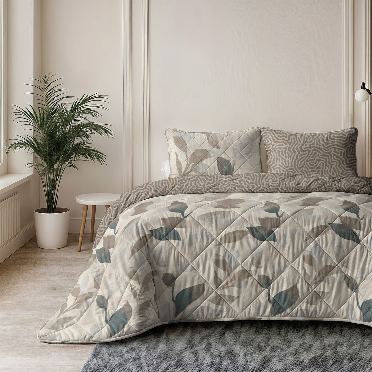 Lazy Dekbed Solitude Taupe Met Kussenslopen